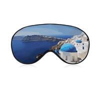 Sanfte Verdunkelungs-Schlafmaske, Santorini, griechische Insel, Meerblick, Reise, Augenabdeckungen, kein Augendruck, super leicht, seidig, weiche Augenbinde mit verstellbarem Riemen, für Damen und