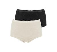 Sangora 2er Sparpack Damen-Taillenslip 7960741 = XXL in Schwarz-wollweiss