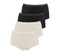 Sangora 4er Sparpack Damen-Taillenslip 7960741 = M in Schwarz-wollweiss