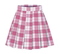 SANGTREE Mädchen Damen Wollfaltenrock mit dehnbarem Band und Taschen für Winter, 2 Jahre, US 4XL, Plaid Rosa Weiß Wolle, Groß