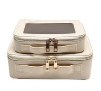 SANHECUN Kosmetiktasche mit Reißverschluss, TSA-geprüft, Aufbewahrungsbox, Reise-Organizer, Tasche, Kulturbeutel, tragbare Make-up-Tasche, Kosmetik-Set, Weiss/opulenter Garten, Carry on 9 inch,