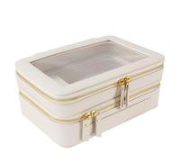SANHECUN Kulturbeutel, transparent, Reisezubehör, Make-up-Tasche, Weiss/opulenter Garten, SHC-TL-2