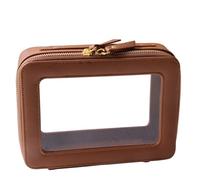 SANHECUN Kulturbeutel wasserdichter Kosmetik-Organizer mit Aufhängehaken für Reisen, braun, Carry on 8 inch, Kulturbeutel