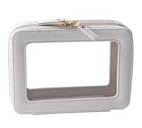 SANHECUN Kulturbeutel wasserdichter Kosmetik-Organizer mit Aufhängehaken für Reisen, weiß, Carry on 8 inch, Kulturbeutel