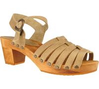 Sanita Clogs Damen Sandale Wood-Silo Square Sandal Nature
