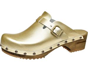 Sanita Damen Clog Wood-Krisla Open 478005 Gold-39