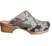 Sanita Damen Clog Wood-Soldi Open Olive camouflage-41