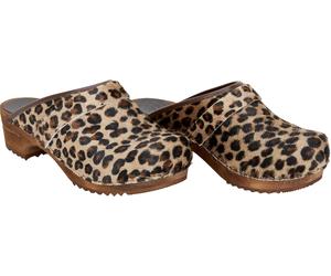 Sanita Damen Offener Clog Wood-Caroline Open Leopard-41