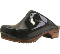 Sanita Damen Offener Clog Wood-Classic Patent Open Black-39