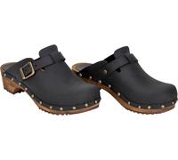 Sanita Damen Offener Clog Wood-Kristel Open Black-39