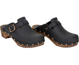 Sanita Damen Offener Clog Wood-Kristel Open Black-42
