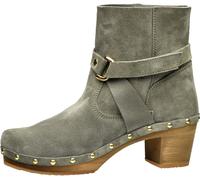 Sanita Ritina Boot | Original handgemacht | Leder-Holzboot für Damen | Nachhaltige Materialen | Olivgrün | 37 EU