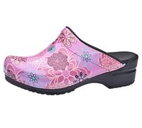 Sanita | Inalo offener Clog, Lackleder | Original handgemacht | Flexible Leder-Clogs für Damen | Anatomisch geformtes Fußbett mit weichem Schaum | Pink | 36