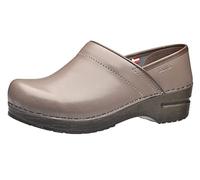 Sanita | Izabella geschlossener Clog | Original handgemacht für Damen | Anatomisch geformtes Fußbett mit weichem Schaum | Taupegrau | 42 EU