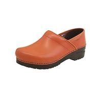 Sanita | Izabella geschlossener Clog | Original handgemacht für Damen | Anatomisch geformtes Fußbett mit weichem Schaum | Orange | 37 EU