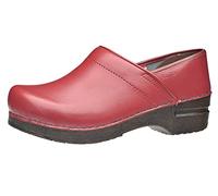 Sanita | Izabella geschlossener Clog | Original handgemacht für Damen | Anatomisch geformtes Fußbett mit weichem Schaum | Rot | 37 EU