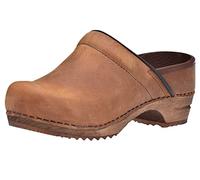 Sanita | Julie Geschlossener Clog | Original hangemacht | Lederclog mit Holzsohle für Damen | Nachhaltige Materialen | Hellbraun | 42 EU