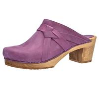 Sanita Manuella Clog | Original handgemacht | Lederclog mit Holzsohle für Damen | Rosa | 37 EU