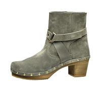 Sanita Ritina Boot | Original handgemacht | Leder-Holzboot für Damen | Nachhaltige Materialen | Olivgrün | 37 EU