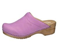 Sanita | Segan offener Clog | Original handgemacht für Damen | Microfaser Schuhschaft Vegane Wahl | Anatomisch geformtes Fußbett mit weichem Schaum | Dunkelrosa | 42 EU