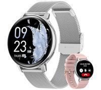 Sanorum Smartwatch Damen, 1,39" HD Fitnessuhr mit Telefonfunktion, Menstruationszyklus, 120+ Sportmodi, 24H Pulsuhr SpO2, Schlafmonitor, Kalorien, Fitness Tracker Sportuhr für iOS Android Silber