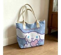 Sanrio Cinnamoroll Sternenherzförmige Segeltuch Tragetasche, hellblauer Schultertasche für den täglichen Gebrauch
