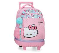 Sanrio Hello Kitty Bows Kompakter 2-Rad-Rucksack aus PVC, 32 x 45 x 21 cm, Rosa