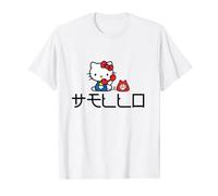 Sanrio Hello Kitty Japan Nettes Weiß T-Shirt S Unisex-Kinder, Herren Klassisches Cartoon-T-Shirt Kurzarm Crew-Ausschnitt Klassische Passform Frühling, Sommer 100% Baumwolle Imported