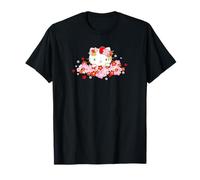 Sanrio Hello Kitty Kirschblüte Frühling Sakura T-Shirt - Unisex, Schwarz, S