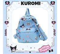 Sanrio Kuromi Muster Rucksack mit passendem Federmäppchen, leichter lässiger Alltags- und Reiserucksack, vielseitig kombinierbarer tragbarer Daypack