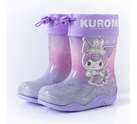 Sanrio Kuromi & My Melody Kristall Regenstiefel, süße Cartoon wasserdichte rutschfeste Wadenhoch Regenstiefel