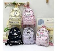 Sanrio Kuromi und Hello Kitty Rucksack - Geeignet für Grundschüler, Mittelschüler, Oberschüler und Studenten, geräumiger Kinderrucksack, ideal für Sch