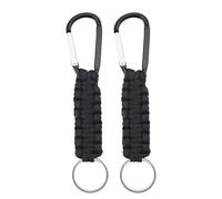Sanrolax Schlüsselanhänger Karabiner,2 Stück Schwarz Geflochtenes Paracord Schlüsselanhänger mit Karabiner,Camping Wandern Bergsteigen Rucksack karabinerhaken schlüsselanhänger