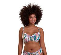 SANS COMPLEXE Damen Fidji Bikini Top, White Exotic Print, 70D EU