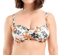 Sans Complexe Damen Staytation Bikinioberteil, Bandeau-Bügel, abnehmbare Träger, Floral Print Ivory, 80C