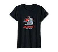 Sansibar City Tansania Segelboot Sonnenuntergang Design Preisgünstiges Grafik-T-Shirt