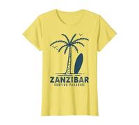 Sansibar Tansania Palm Beach Paradies Souvenir Afrika T-Shirt, Damen, Gelb, XL