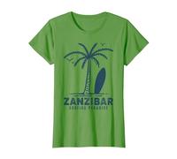 Sansibar Tansania Palm Beach Paradies Souvenir Afrika T-Shirt, Damen, Hellgrün, XL