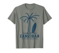 Sansibar Tansania Palm Beach Paradies Souvenir Afrika T-Shirt, Herren, Heidekraut/Armeegrün, XL