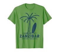 Sansibar Tansania Palm Beach Paradies Souvenir Afrika T-Shirt, Herren, Hellgrün, XL