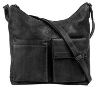 Umhängetasche SANSIBAR Gr. B/H/T: 29 cm x 25 cm x 10 cm onesize, schwarz Damen Taschen Handgepäck echt Leder (18059565-0)