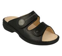 SansibarPantoletteShihu bedruckt/geprägt Nubuk Lederinschwarz