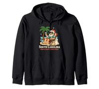 Santa Beach Weihnachtshemd SC Sand Snow Palmetto Tree Kapuzenjacke