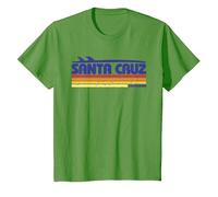 Santa Cruz California USA Retro Surf Paradise T-Shirt, Kinder, Hellgrün, 128