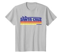 Santa Cruz California USA Retro Surf Paradise T-Shirt, Kinder, Silber, 98