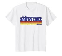 Santa Cruz California USA Retro Surf Paradise T-Shirt, Kinder, Weiß, 92