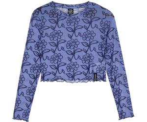 Santa Cruz Damen Longsleeve Top Delfino Flower Mesh Crop LS SCW-X1867 Blue/Dark Blue-6