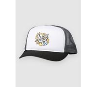 Cap SANTA CRUZ - Flaming Dice Dot Meshback White/Grey (WHITE GREY) Größe: OS