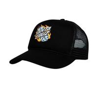 Santa Cruz Flaming Dice Dot Snapback Cap - Schwarz, Schwarz , Einheitsgröße