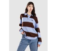 Santa Cruz Groovy Stack Knit Polo Strickpullover blue / brown stripe Damen Gr. 10
